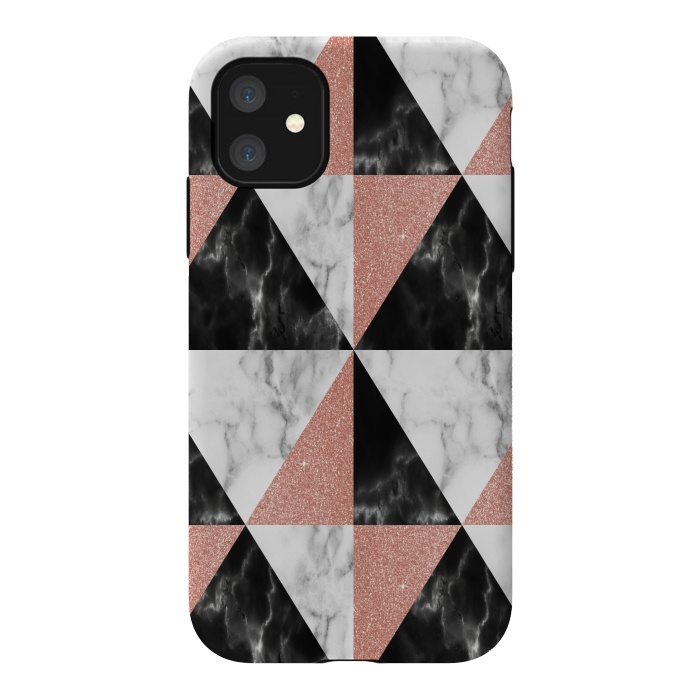iPhone 11 StrongFit Marble Triangles Geometric by Alemi