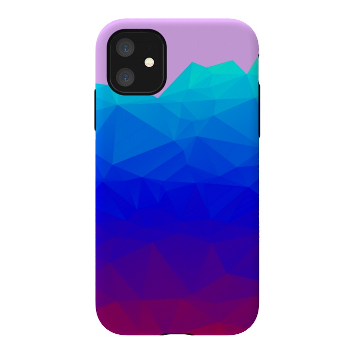 iPhone 11 StrongFit blue shaded triangle pattern by MALLIKA