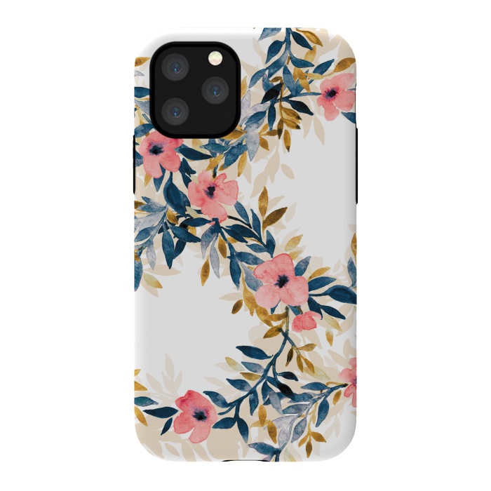 iPhone 11 Pro StrongFit Spring Blossom Watercolor Wreath by Micklyn Le Feuvre