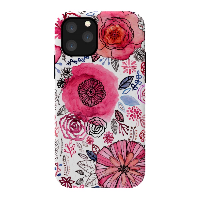 iPhone 11 Pro StrongFit Pink Floral Mix  by Tigatiga