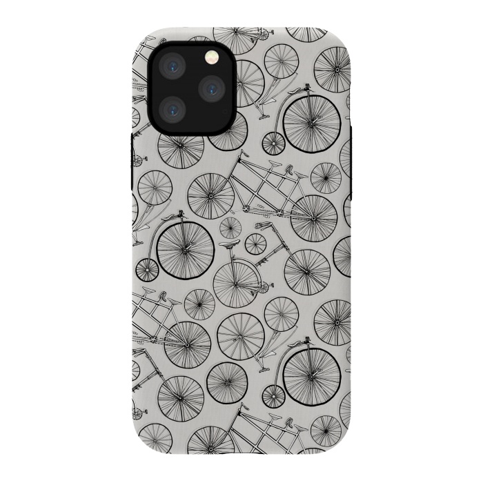 iPhone 11 Pro StrongFit Vintage Bicycles on Grey  by Tigatiga