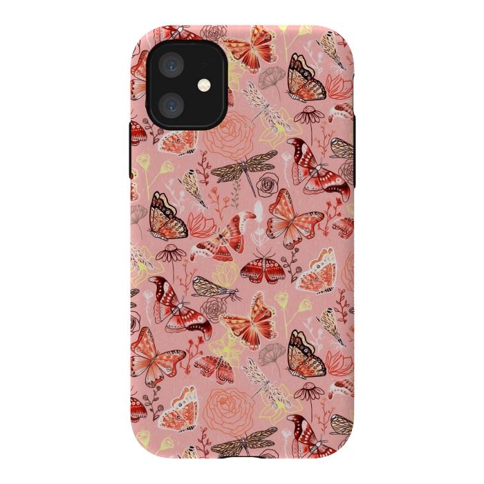 iPhone 11 StrongFit Warm Butterflies, Dragonflies and Moths  by Tigatiga