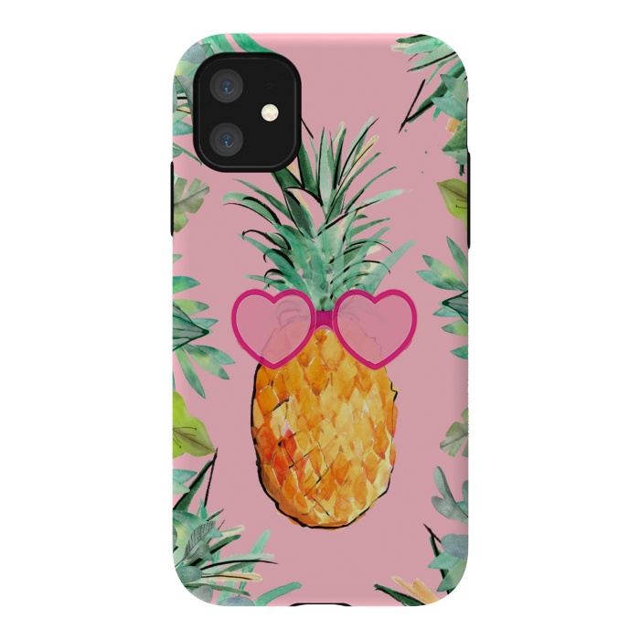 iPhone 11 StrongFit Cool Pinapple with Glasses by ''CVogiatzi.