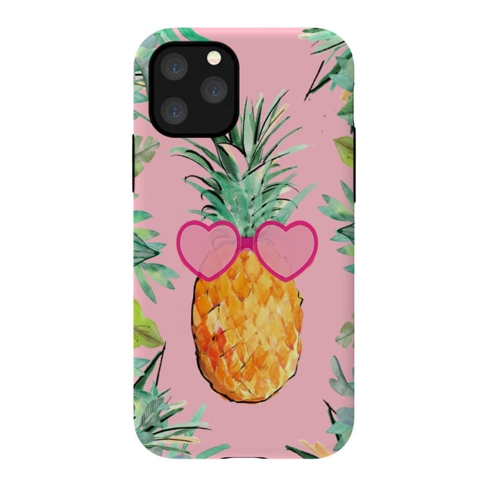 iPhone 11 Pro StrongFit Cool Pinapple with Glasses by ''CVogiatzi.