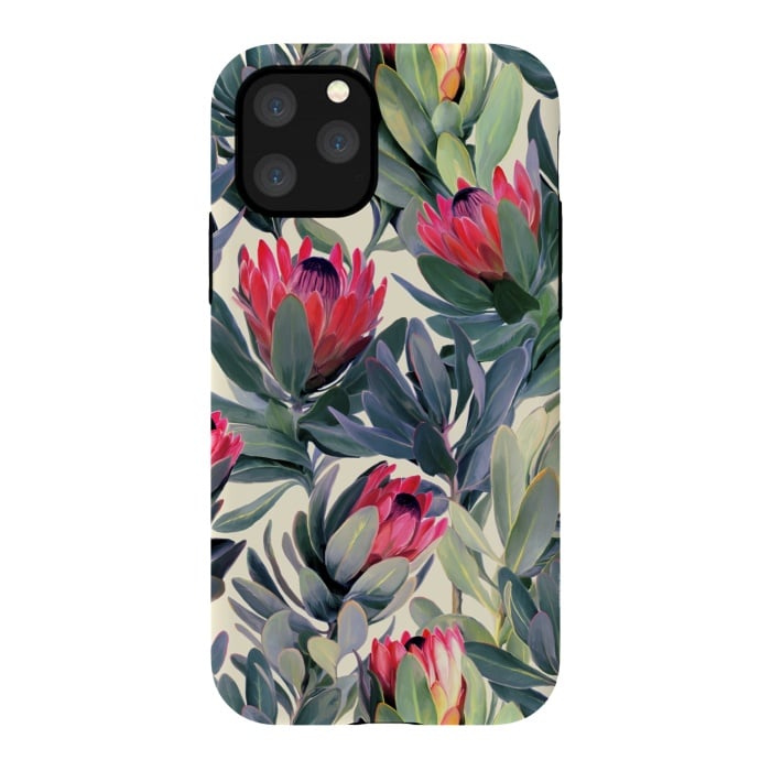 iPhone 11 Pro StrongFit Painted Protea Pattern by Micklyn Le Feuvre