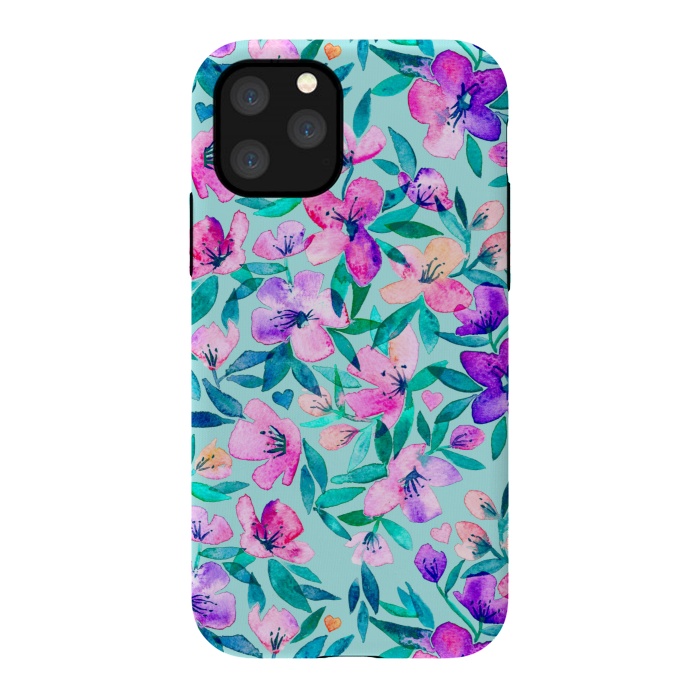 iPhone 11 Pro StrongFit Happy Spring Floral in Watercolor by Micklyn Le Feuvre