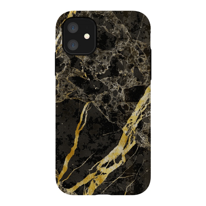 iPhone 11 StrongFit Grey gold elegant marble by Oana 