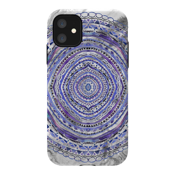 iPhone 11 StrongFit Purple Marbling Mandala  by Tigatiga