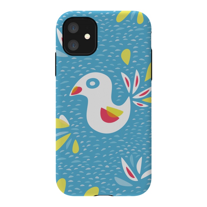 iPhone 11 StrongFit Cute Abstract Bird In Spring by Boriana Giormova