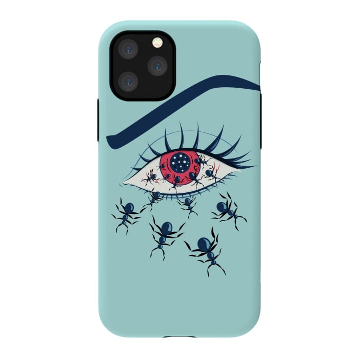 iPhone 11 Pro StrongFit Weird Creepy Red Eye With Crawling Ants by Boriana Giormova