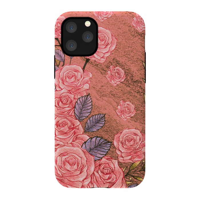 iPhone 11 Pro StrongFit Vintage Peonies  by Rossy Villarreal