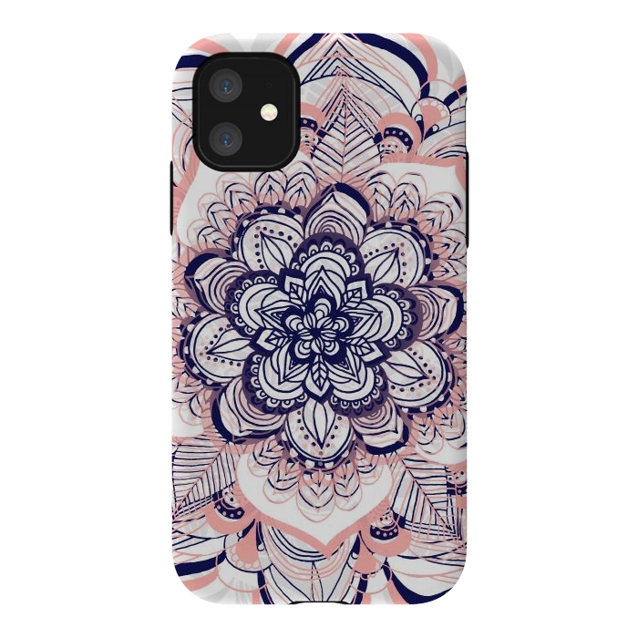 iPhone 11 StrongFit Purple, Blue and Pink Netted Mandala by Tangerine-Tane