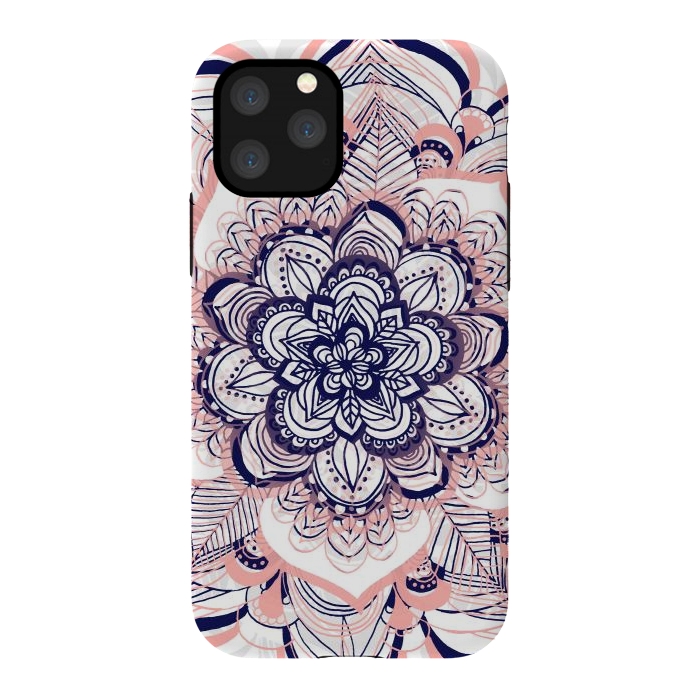 iPhone 11 Pro StrongFit Purple, Blue and Pink Netted Mandala by Tangerine-Tane