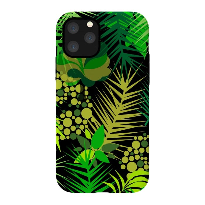 iPhone 11 Pro StrongFit green tropical pattern by MALLIKA