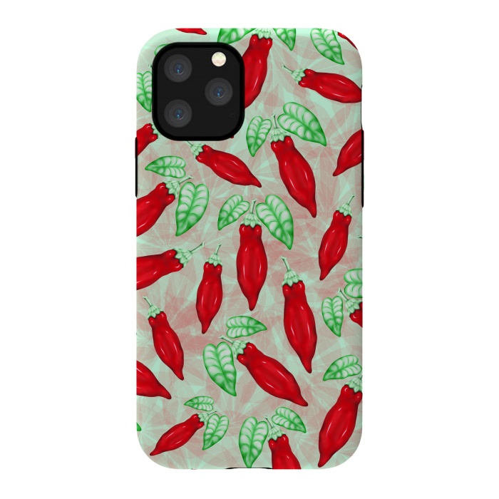 iPhone 11 Pro StrongFit Red Hot Chilli Pepper Pattern Food Art by BluedarkArt