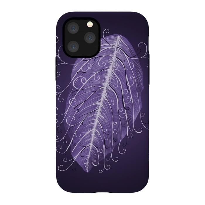 iPhone 11 Pro StrongFit Violet Swirly Leaf by Boriana Giormova