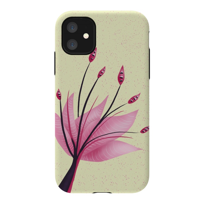 iPhone 11 StrongFit Pink Abstract Water Lily Flower by Boriana Giormova