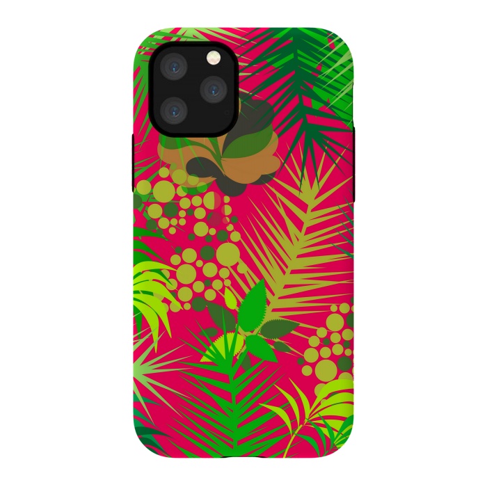 iPhone 11 Pro StrongFit pink tropical pattern by MALLIKA
