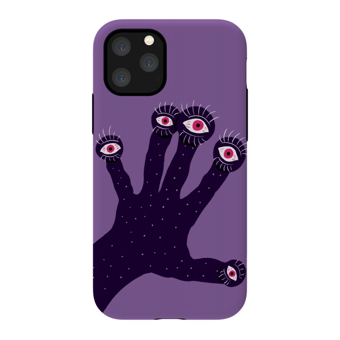 iPhone 11 Pro StrongFit Weird Hand With Watching Eyes by Boriana Giormova