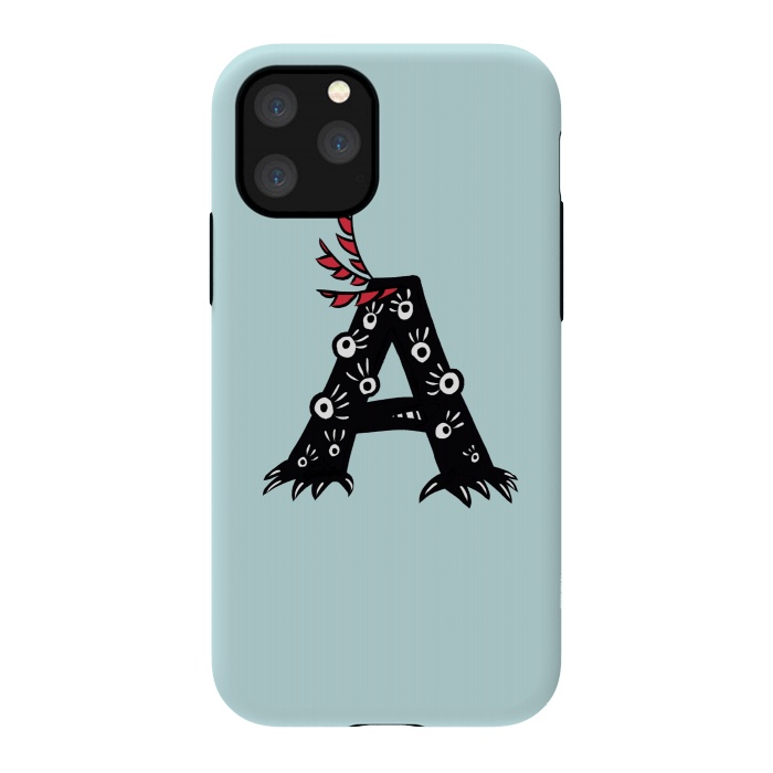 iPhone 11 Pro StrongFit Letter A Funny Monster Drawing by Boriana Giormova