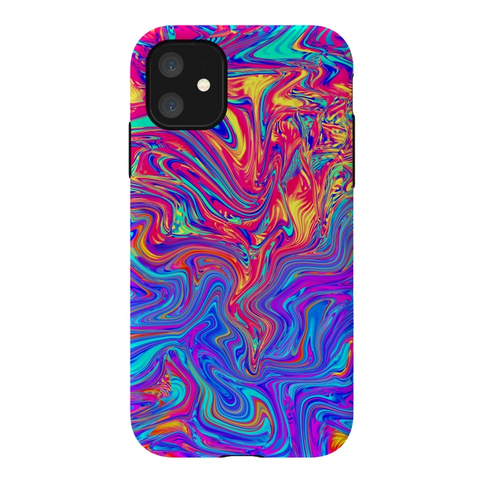 iPhone 11 StrongFit Abstract Colorful Waves by Art Design Works