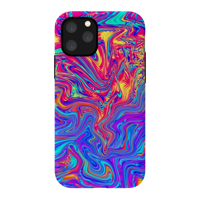 iPhone 11 Pro StrongFit Abstract Colorful Waves by Art Design Works