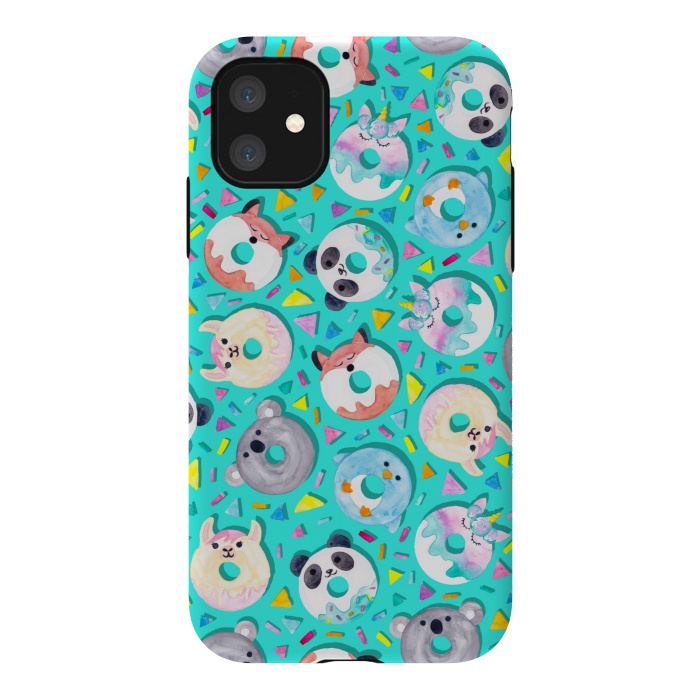 iPhone 11 StrongFit Animal Donut Confetti by gingerlique