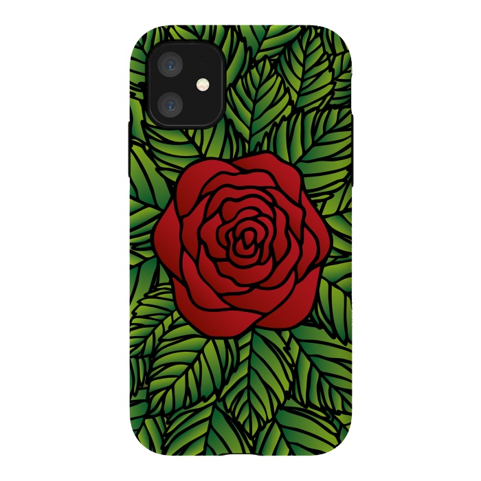 iPhone 11 StrongFit Red Rose by Majoih