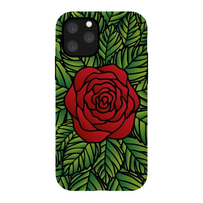 iPhone 11 Pro StrongFit Red Rose by Majoih