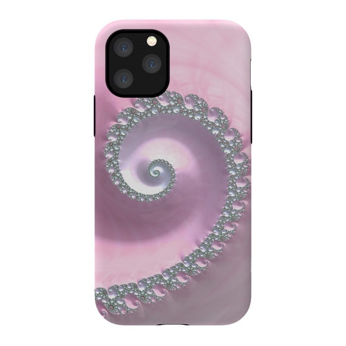 iPhone 11 Pro StrongFit Pink Pastel Fractal Swirl by Andrea Haase