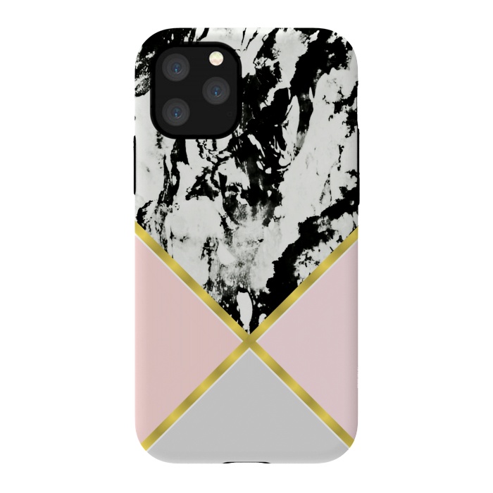iPhone 11 Pro StrongFit Pink geometric and black marble by Jms