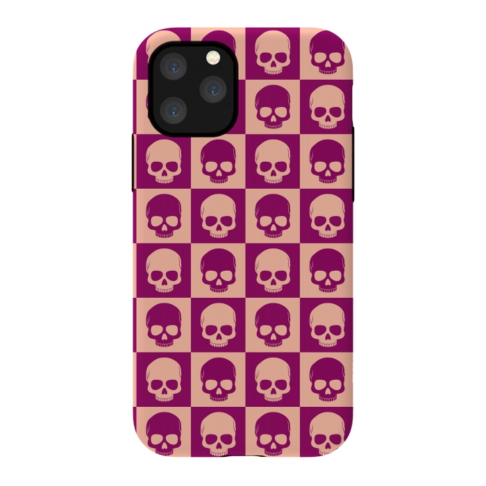 iPhone 11 Pro StrongFit Checkered Skulls Pattern II by Art Design Works