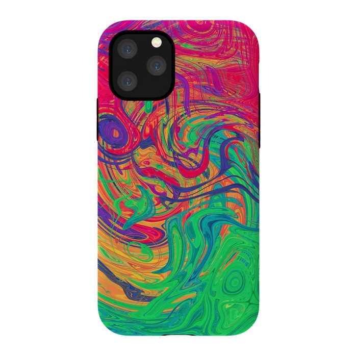 iPhone 11 Pro StrongFit Abstract Multicolored Waves by Art Design Works