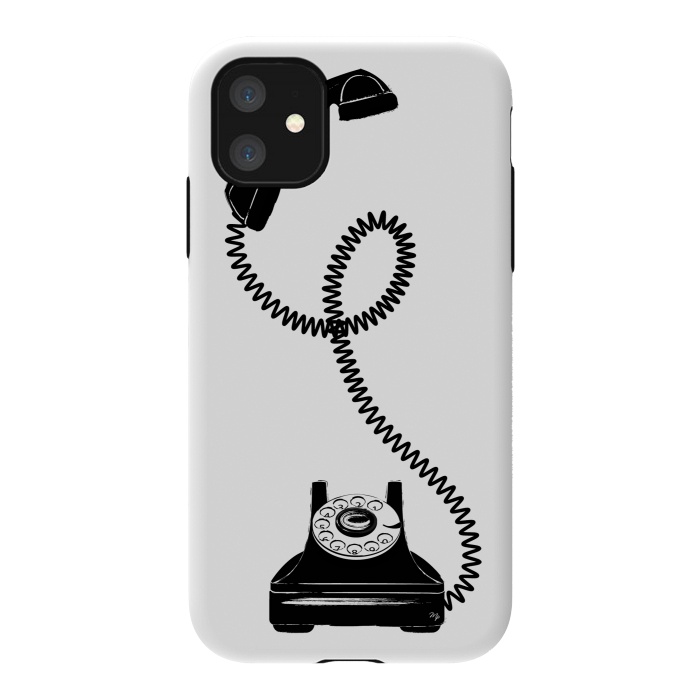 iPhone 11 StrongFit Black Vintage Phone by Martina