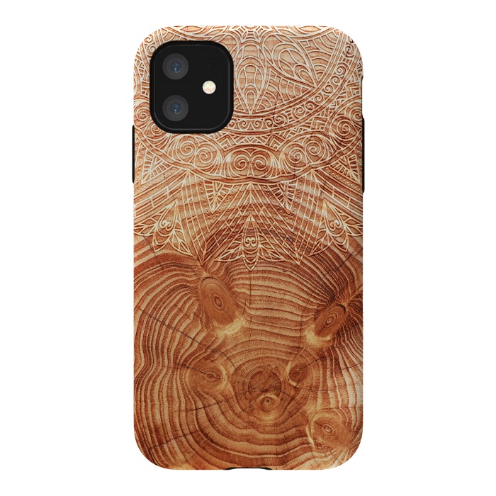 iPhone 11 StrongFit Mandala Wood I by Art Design Works