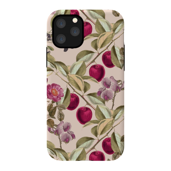 iPhone 11 Pro StrongFit Pink Fruits and Flowers Pattern  by Zala Farah