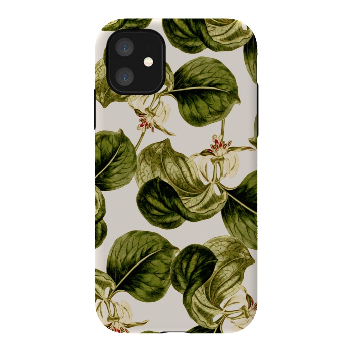 iPhone 11 StrongFit Botany Leaf Pattern  by Zala Farah