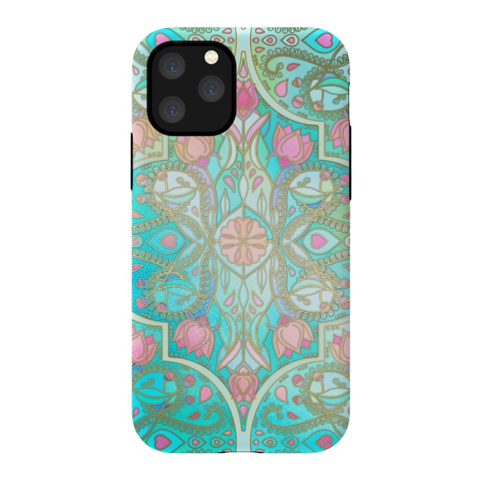 iPhone 11 Pro StrongFit Floral Moroccan in Spring Pastels by Micklyn Le Feuvre