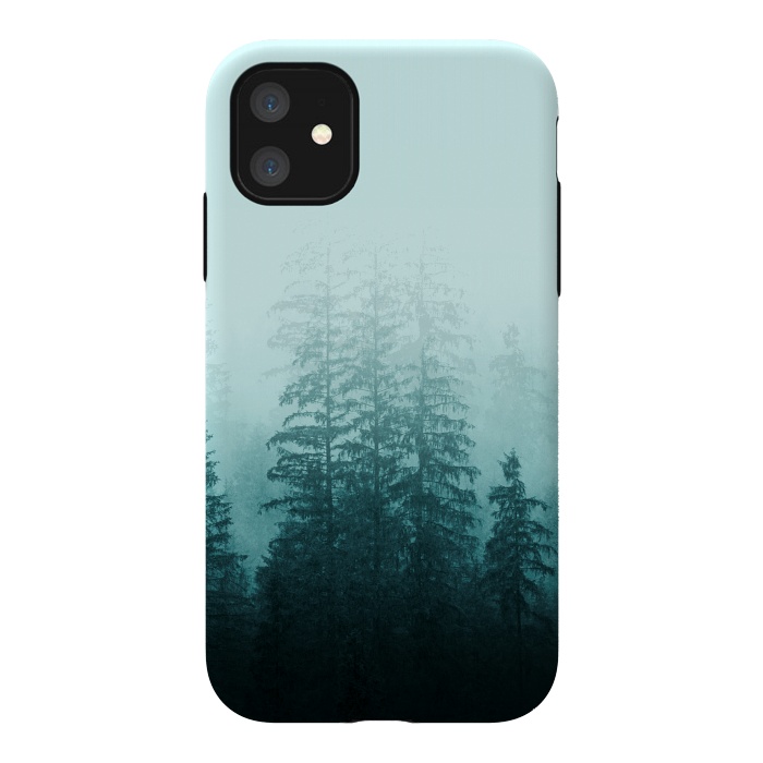 iPhone 11 StrongFit Blue Coniferous Forest by Creativeaxle