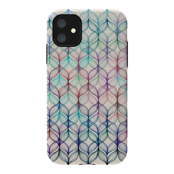 iPhone 11 StrongFit Mermaid's Braids - a colored pencil pattern by Micklyn Le Feuvre