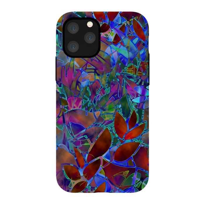 iPhone 11 Pro StrongFit Floral Abstract Stained Glass G174 by Medusa GraphicArt