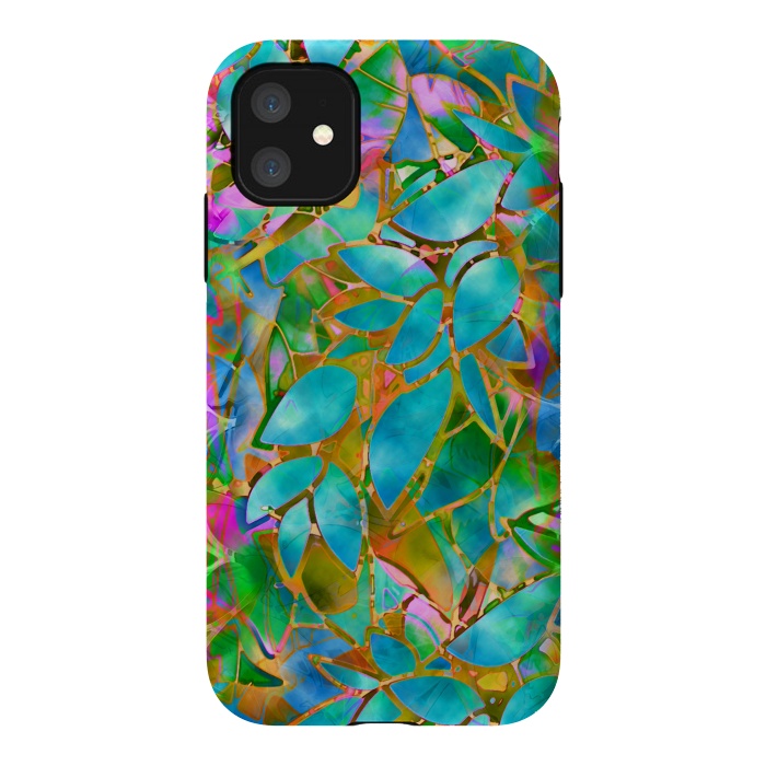 iPhone 11 StrongFit Floral Abstract Stained Glass G265  by Medusa GraphicArt