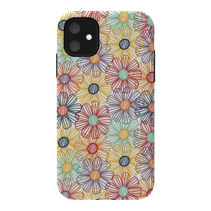 iPhone 11 StrongFit RAINBOW FLORAL by TracyLucy Designs