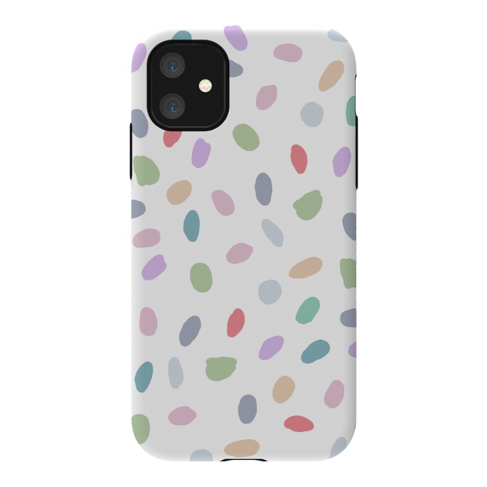 iPhone 11 StrongFit Color Oval Dots by Creativeaxle