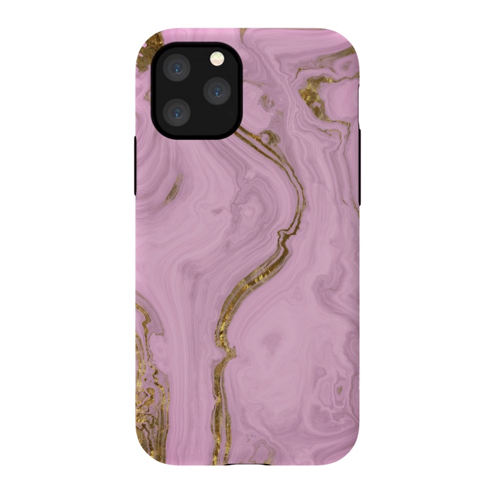 iPhone 11 Pro StrongFit Elegant Pink Marble With Gold 2 by Andrea Haase