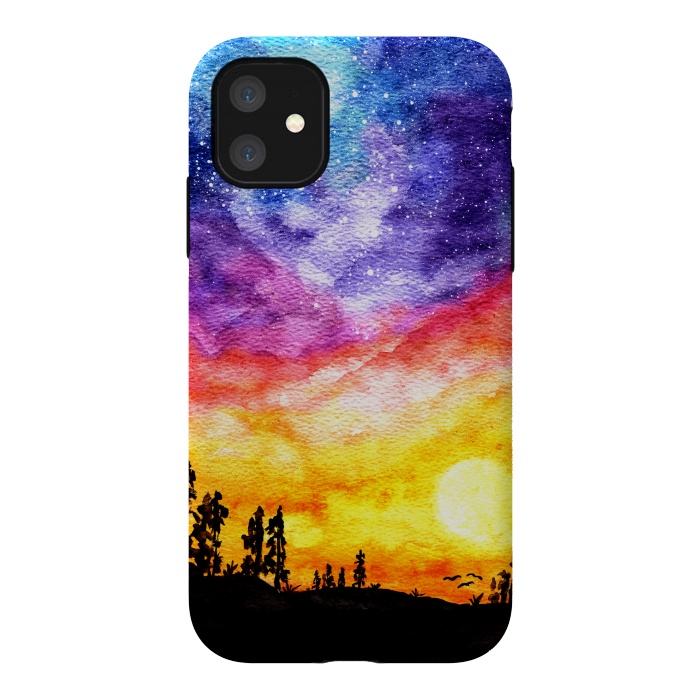 iPhone 11 StrongFit Galaxy Sunset Dream  by Tigatiga