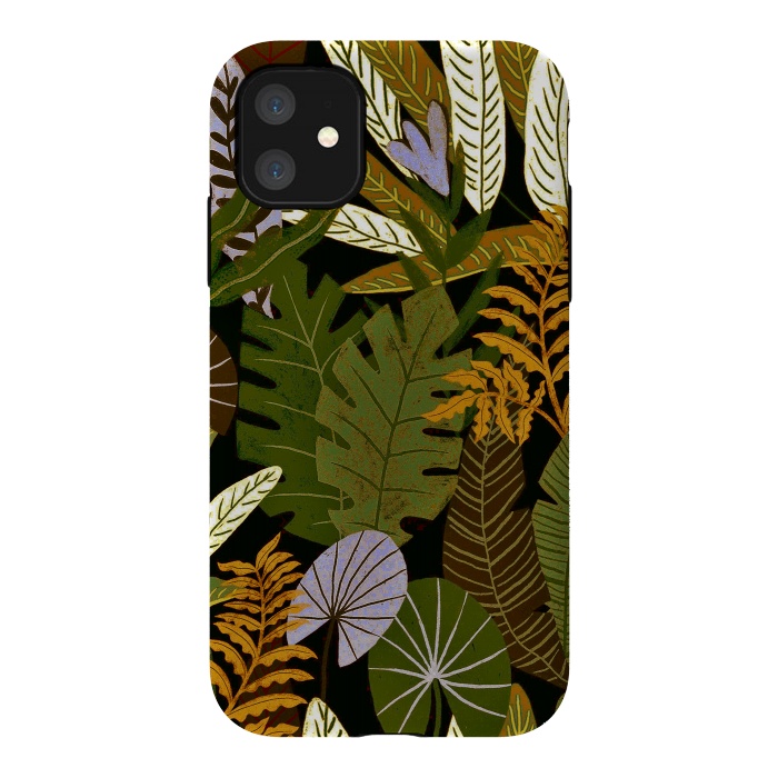 iPhone 11 StrongFit Green Aloha Tropical Jungle by  Utart
