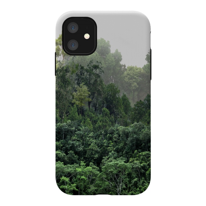 iPhone 11 StrongFit Tropical Foggy Forest by ''CVogiatzi.