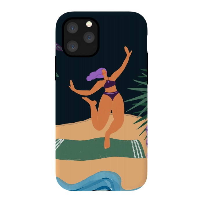 iPhone 11 Pro StrongFit Eve - Dancing Girl at Tropical Jungle Beach by  Utart