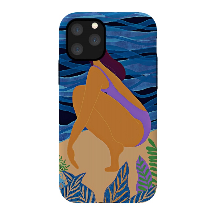 iPhone 11 Pro StrongFit Eve - Girl on Tropical Jungle Beach by  Utart